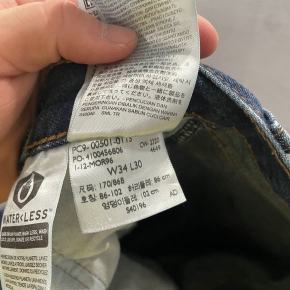 Levis Jeans Mens 34x30 Blue 501xx Dark Wash Button Fly Straight Leg Cotton - Picture 5 of 10